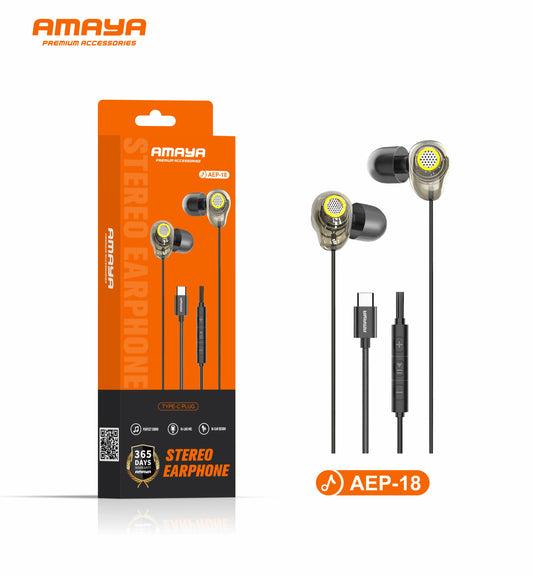 Amaya AEP-18 Type-C Stereo In-Ear Earphones