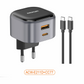 Amaya ACW-E211D+CC77 USB-C 20W + USB-A 18W Fast Charger with C to C Cable