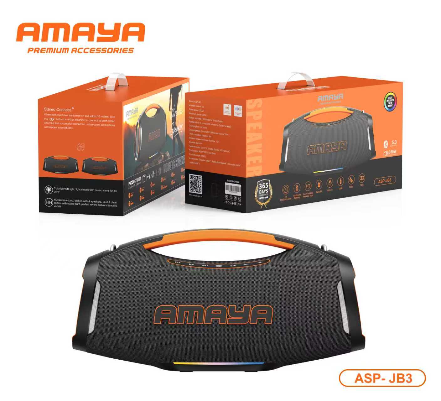 Amaya ASP-JB3 300W Party Stereo High-Power Audio System