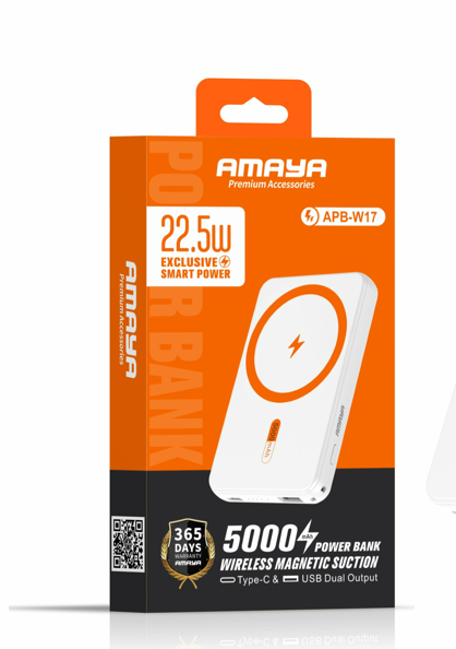 Amaya APB-W17 Magnetic 15W + 22.5W Super Fast 5000mAh Power Bank