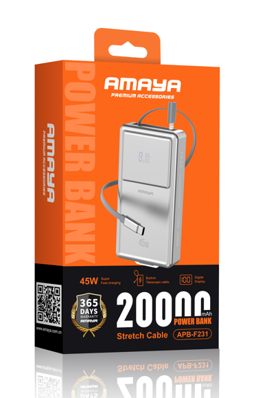 Amaya APB-F231 45W Super Fast 20000mAh Power Bank with Apple Adapter