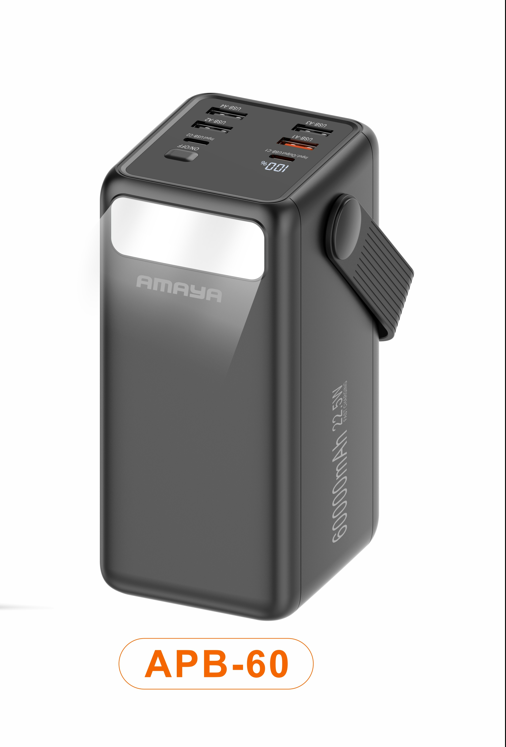 Amaya APB-60 22.5W Super Fast 60000mAh Power Bank with Built-in Cable