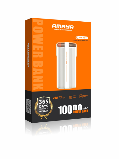 Amaya APB-FD38 22.5W Super Fast 10000mAh Power Bank with Built-in Cable