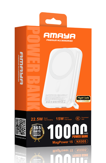 Amaya NX005 22.5W Wireless Charging 10000mAh Power Bank with Stand