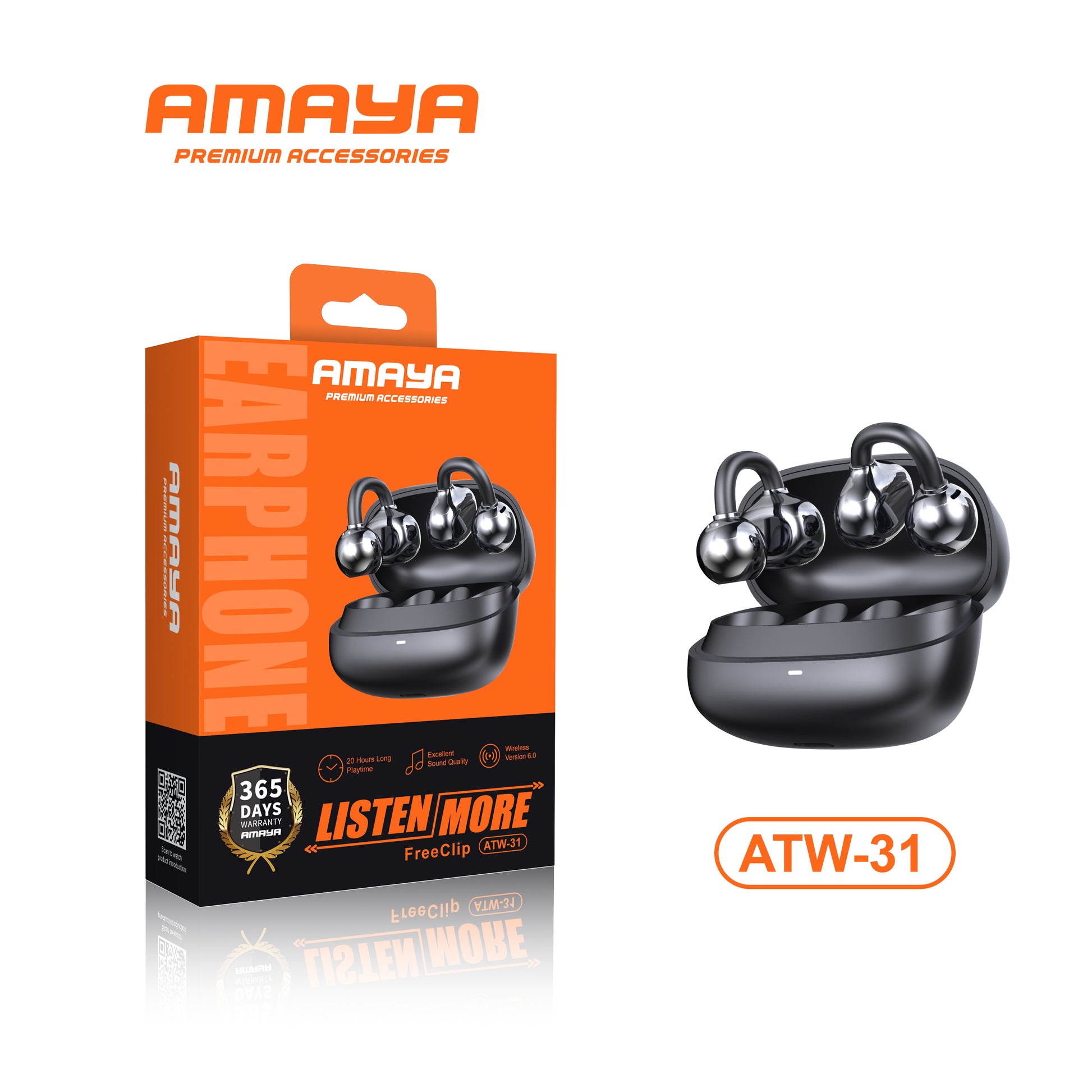 Amaya ATW-31 Wireless Stereo Bluetooth Ear Clip