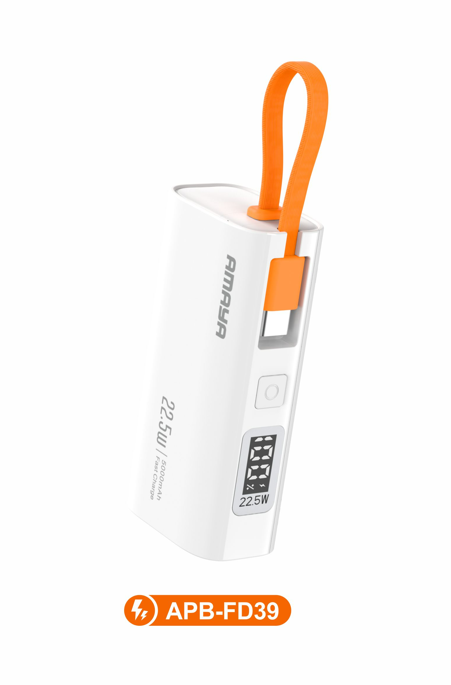 Amaya APB-FD39 22.5W Super Fast 5000mAh Power Bank with Built-in Cable