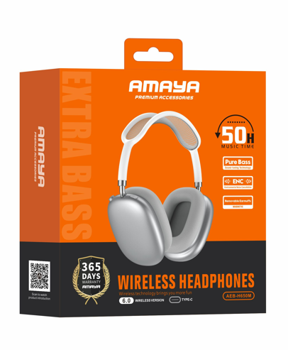 Amaya AEB-H650M Detachable Magnetic Ear Cap Over-Ear Headphones