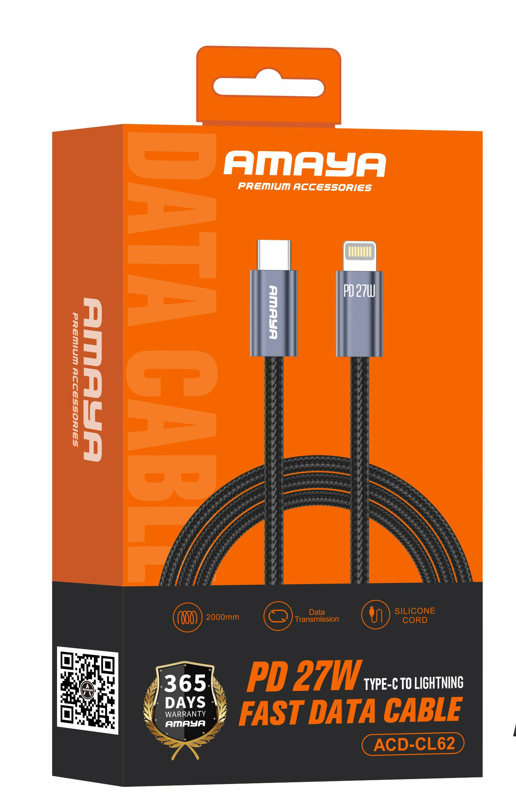 Amaya ACD-CL62 PD 27W Type-C to Lightning Cable 2 Meter Braided