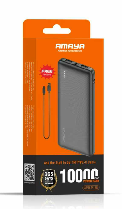 Amaya APB-P128 3D Texture 2.4A Fast Charger 10000mAh Power Bank