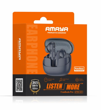 Amaya ATW-323 Wavy Pattern Wireless Stereo Earbuds