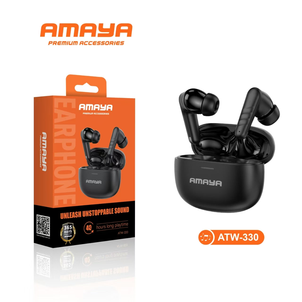 Amaya ATW-330 Max Wavy Pattern Wireless Stereo Earbuds