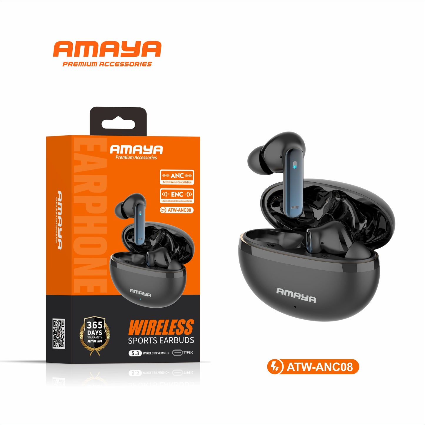 Amaya ATW-ANC08 Wireless ANC+ENC Earbuds