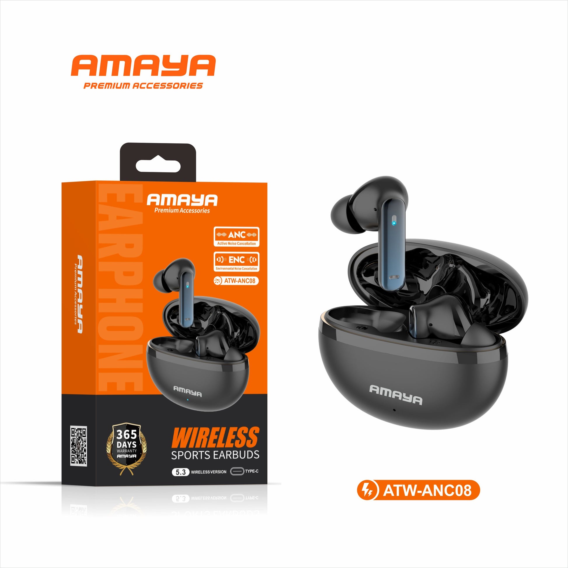 Amaya ATW-ANC08 Wireless ANC+ENC Earbuds