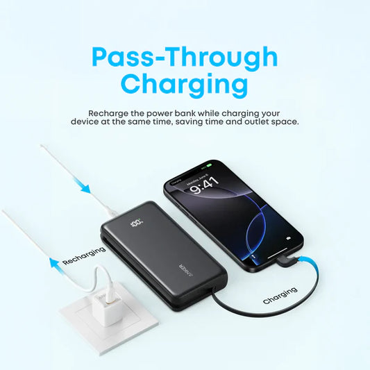 Anker Zolo 10000mAh 22.5W Power Bank with Built-in USB-C Cable