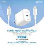 Anker 313 Combo 45W Fast Charger 2.0 for Samsung also PPS/PD/IQ3 Support White