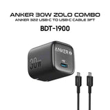 Combo Anker Zolo Charger 30W IQ & PD iPhone/Samsung/Pixel Braided