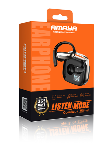 Amaya ATW-510 Digital Display Open Sports Music Headphones