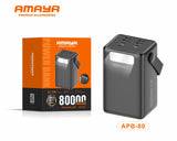 Amaya APB-80 22.5W Super Fast 80000mAh Power Bank with Built-in Cable