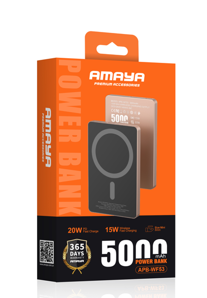 Amaya APB-WF53 Magnetic 15W + 22.5W Super Fast 5000mAh Power Bank