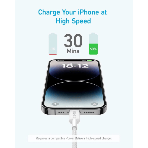 Anker 322 USB-C to Braided Lightning Cable 3ft