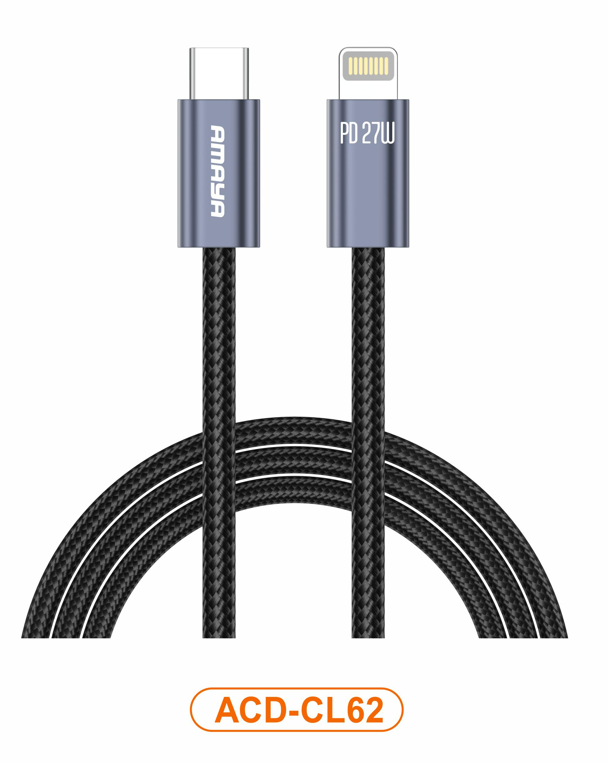 Amaya ACD-CL62 PD 27W Type-C to Lightning Cable 2 Meter Braided